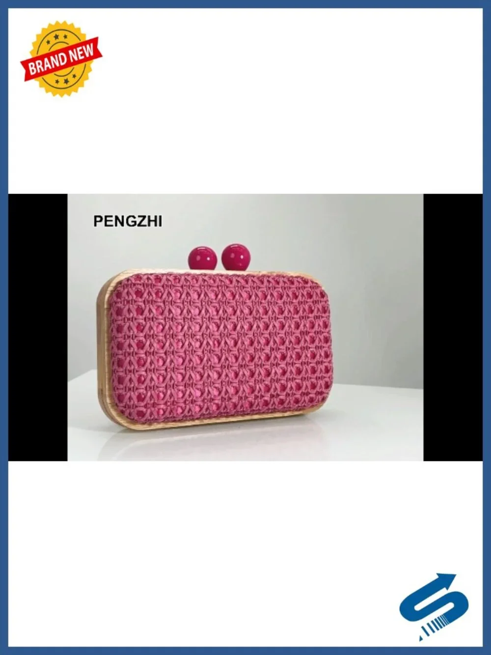 Straw Clutch Purse Handwoven Summer Evening Bag with Shoulder Strap